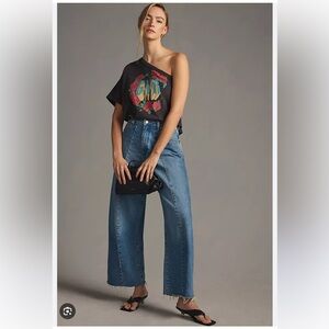 Anthropologie (Pilcro) Graphic Guns n Roses One Shoulder Top